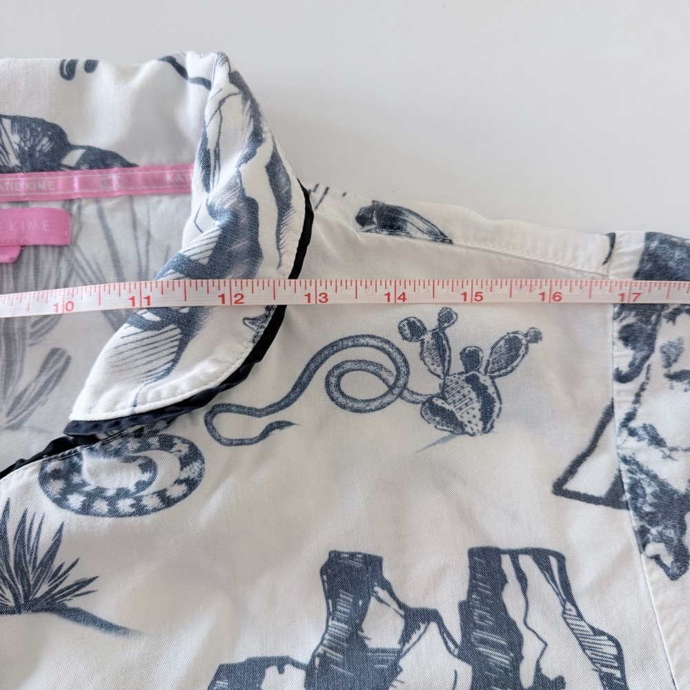 Katie Kime Marfa Toile Pajama Top Size M - Picture 9 of 11